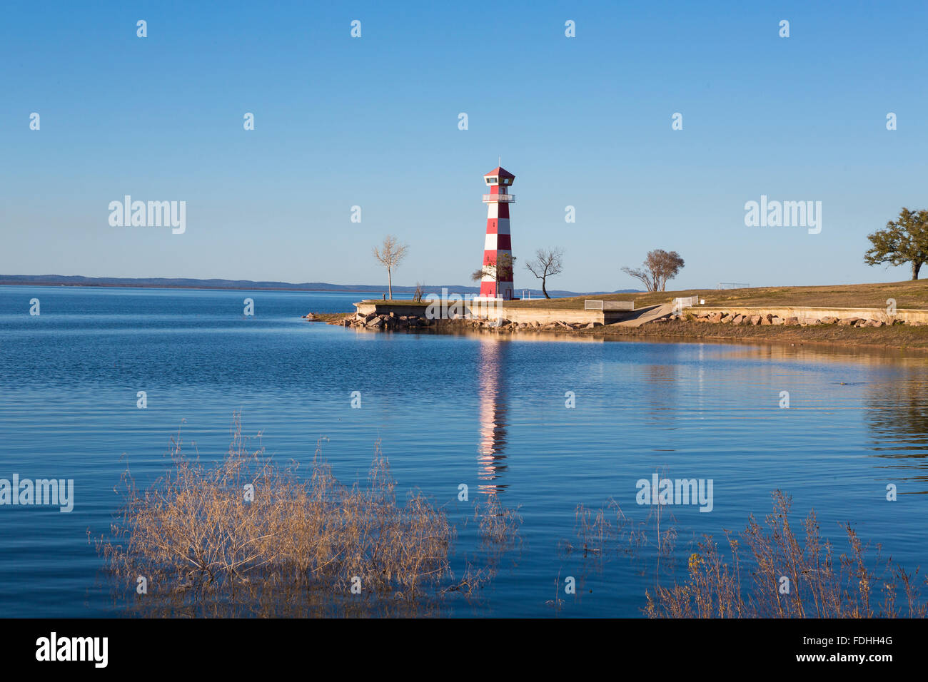 Der Leuchtturm am Lake Buchanan, TX Stockfoto