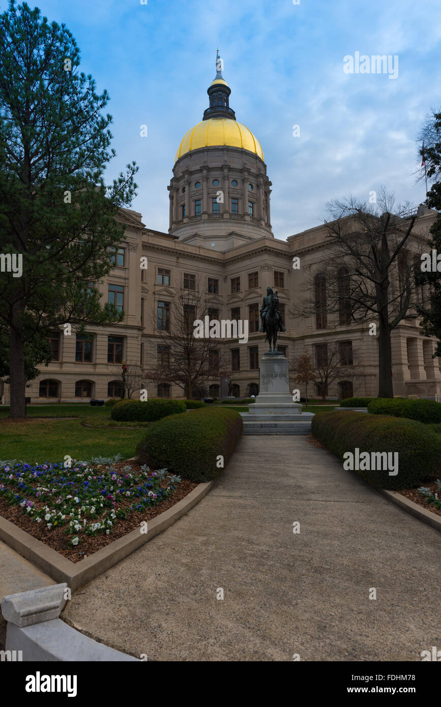 Georgia State Capitol und allgemeine Gordon Denkmal, Atlanta Stockfoto