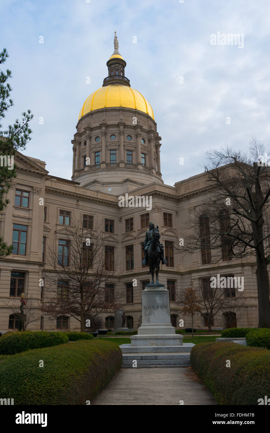 Georgia State Capitol und allgemeine Gordon Denkmal, Atlanta Stockfoto
