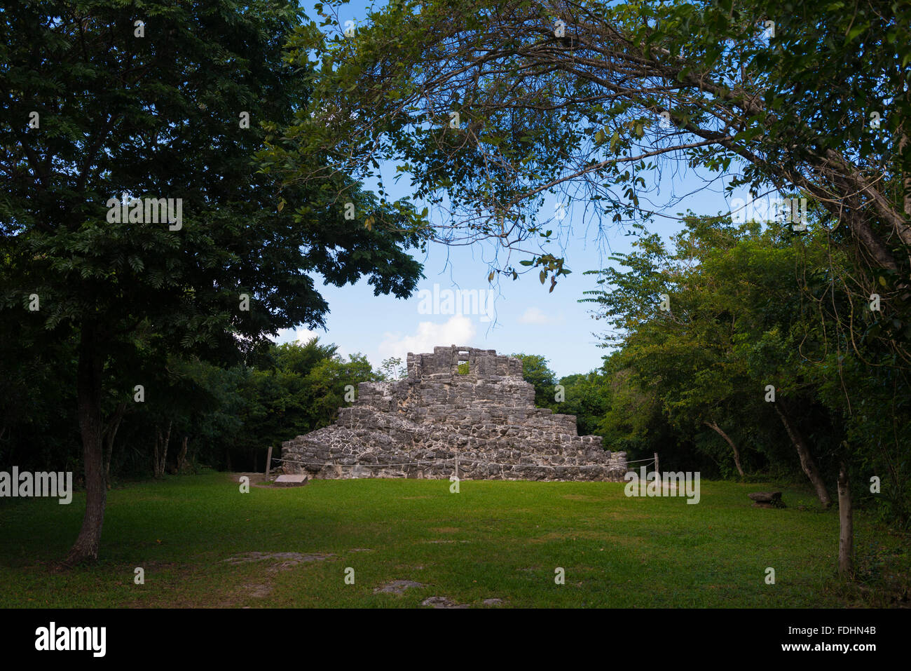 Ruinen der archäologische Maya-Stätte San Gervasio, Cozumel, Mexiko Stockfoto