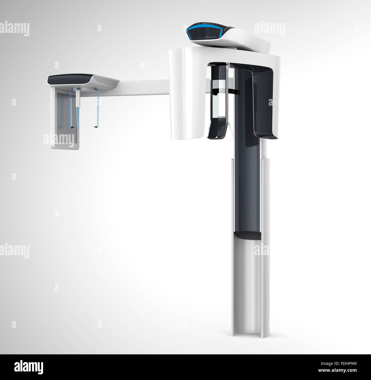 Stilvolle dental CBCT mit hellgrauen Hintergrund kephalometrische Ausstattung. Clipping-Pfad zur Verfügung. Stockfoto