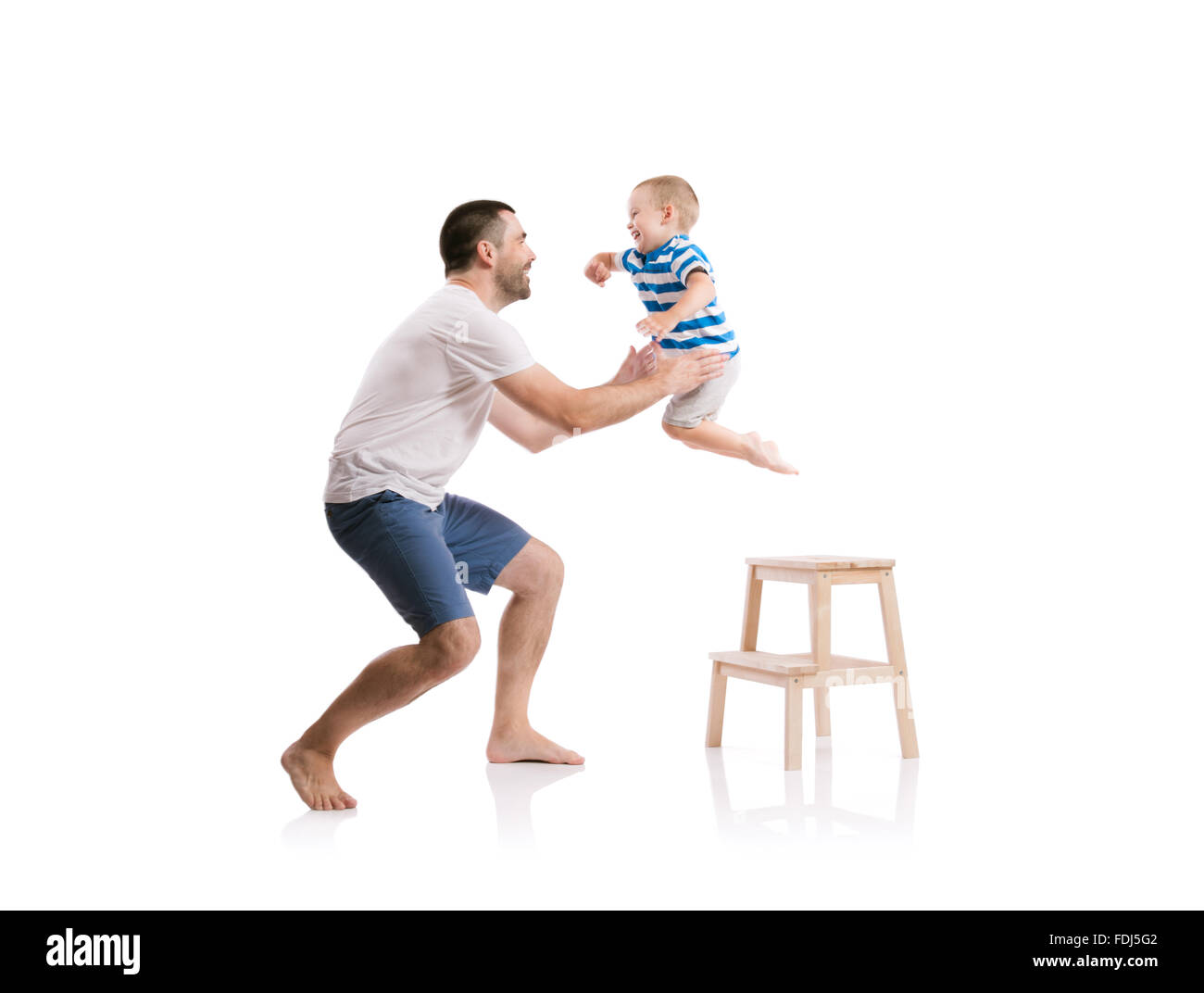 Glücklicher Vater mit seinem Sohn Stockfoto