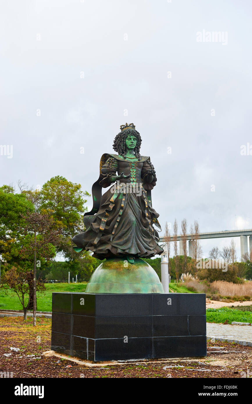 Königin Katharina von Braganza Skulptur von Audrey Flack im Parque Das Nações, Gelände der Expo 98, Lissabon, Portugal, Europa Stockfoto