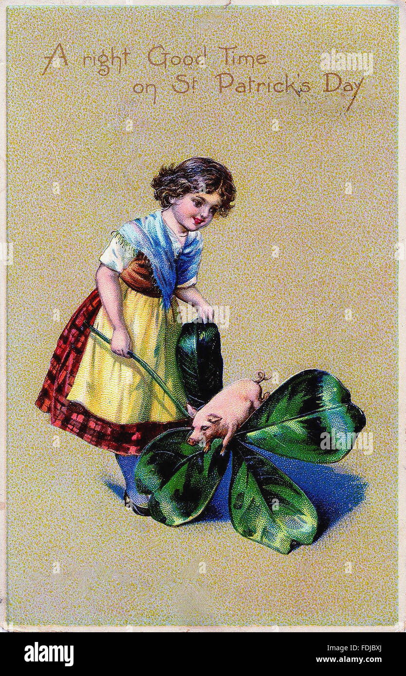 Vintage St. Patricks Tag Postkarte- Stockfoto