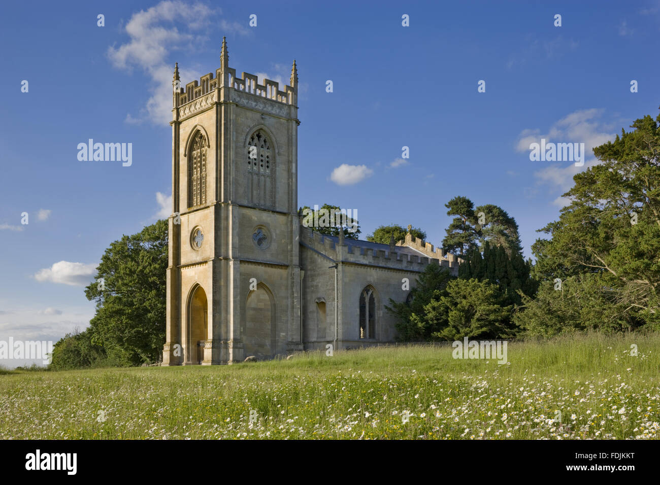 Die Kirche von Str. Mary Magdalene Croome Park, Croome D'Abitot, Worcestershire. Capability Brown umgebaut die ursprüngliche mittelalterliche Kirche um diese Version zu erstellen, in der Mitte des achtzehnten Jahrhunderts. St Mary Magdalene Kirche ist im Besitz der Kirchen-Erhaltung Stockfoto