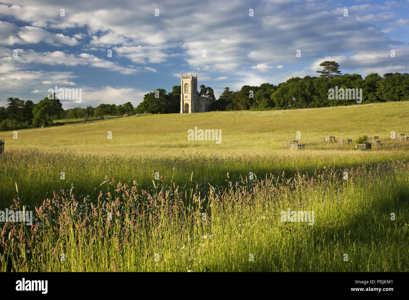 Die Kirche von Str. Mary Magdalene Croome Park, Croome D'Abitot, Worcestershire. Capability Brown umgebaut die ursprüngliche mittelalterliche Kirche um diese Version zu erstellen, in der Mitte des achtzehnten Jahrhunderts. St Mary Magdalene Kirche ist im Besitz der Kirchen-Erhaltung Stockfoto