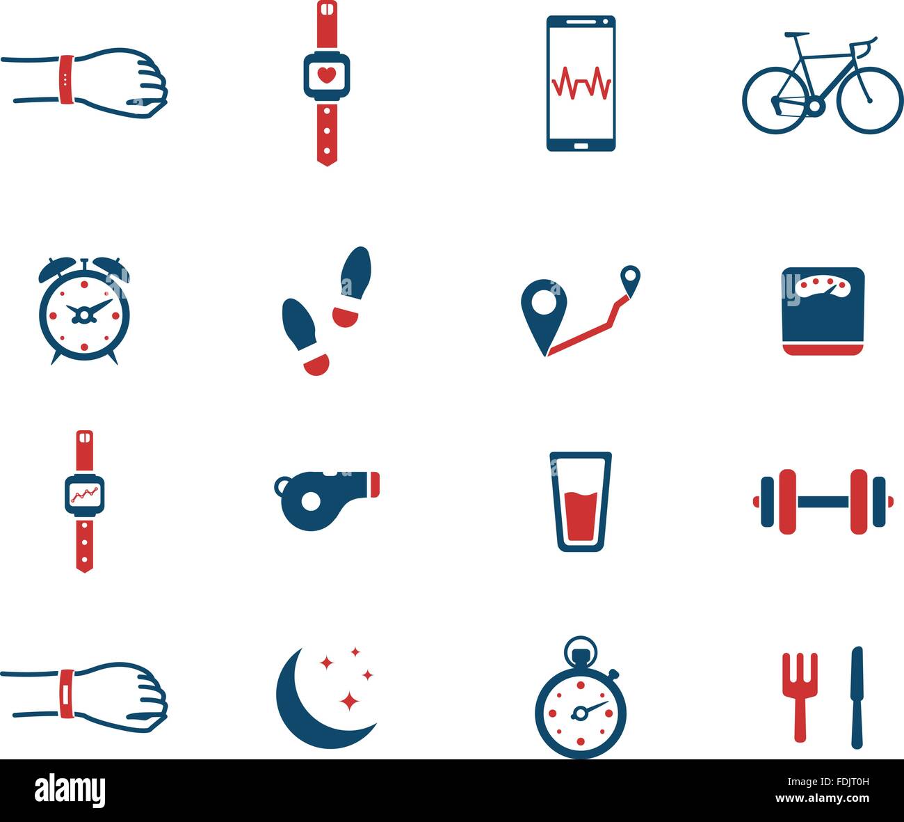 Joggen und Workout einfach Symbole Stock Vektor