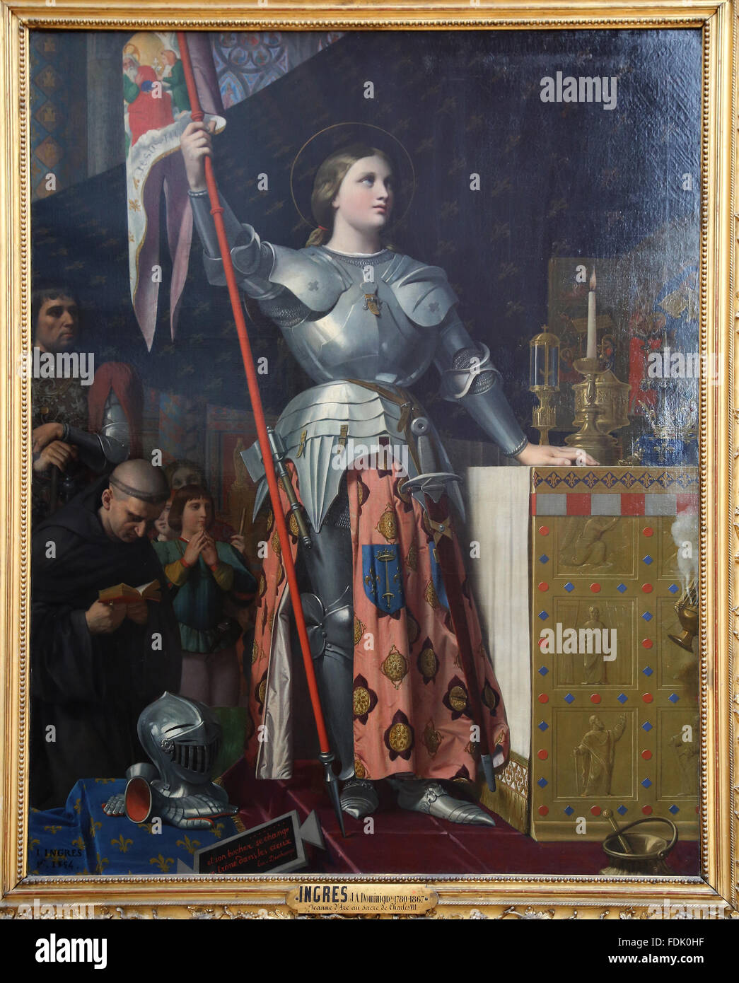 Jeanne d ' Arc bei der Krönung von Karl VII., 1854. Von Jean Auguste Dominique Ingres (1780-1867). Neoklassizismus. Louvre-Museum. Stockfoto
