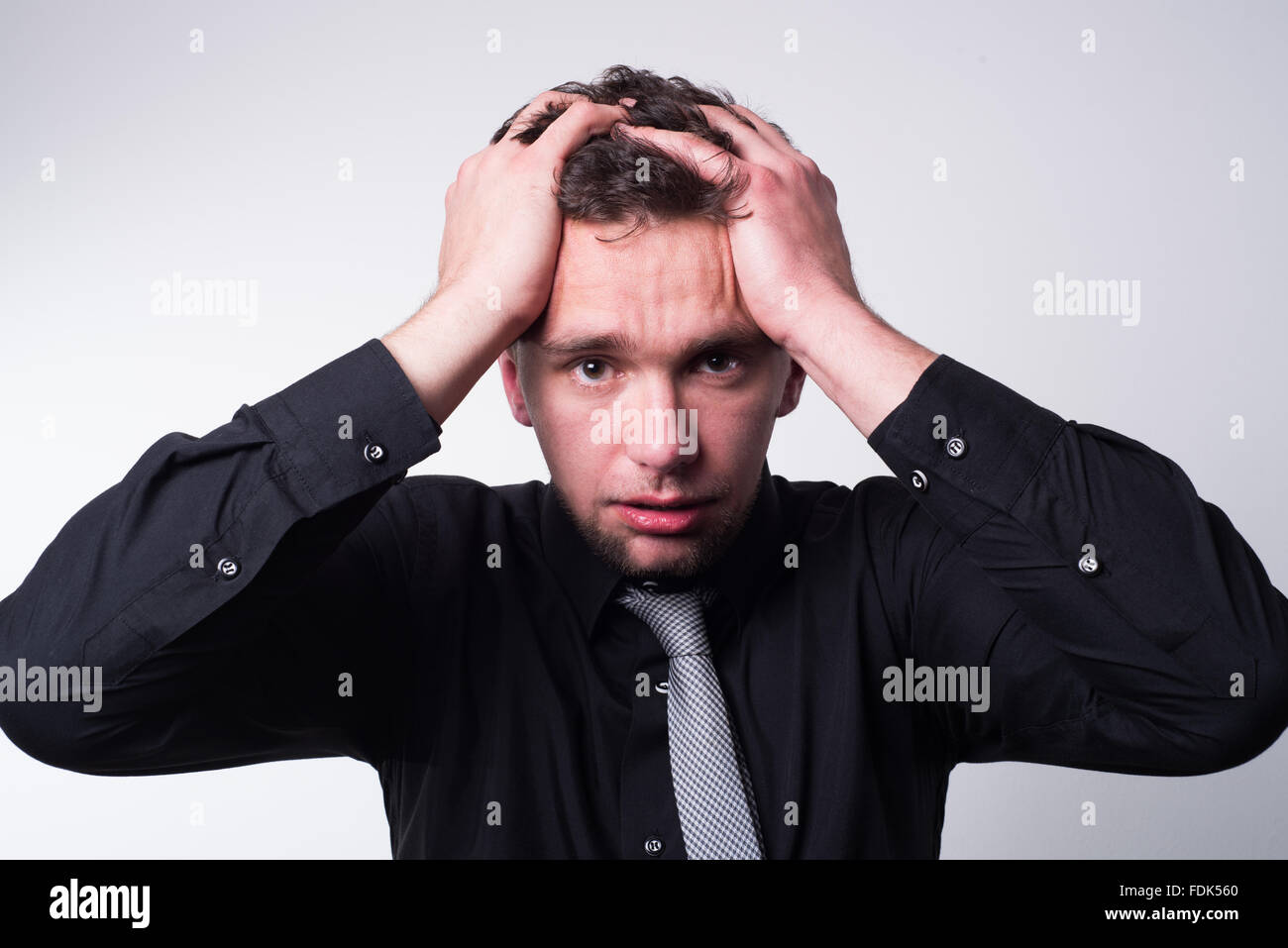 Porträt eines besorgt Geschäftsmann Stockfoto