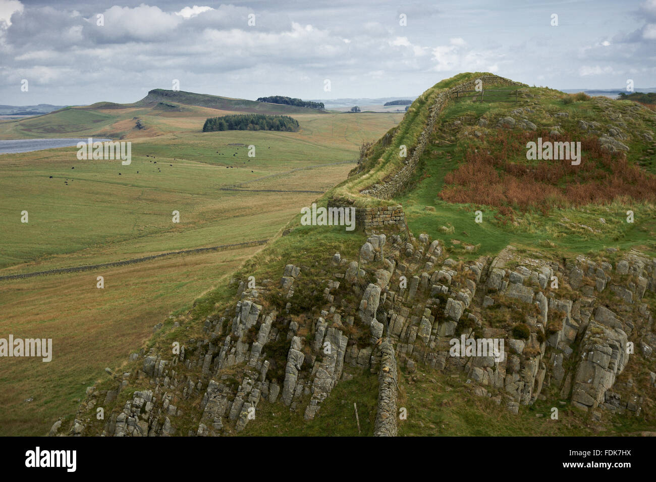 Der Hadrianswall, Northumberland. Stockfoto