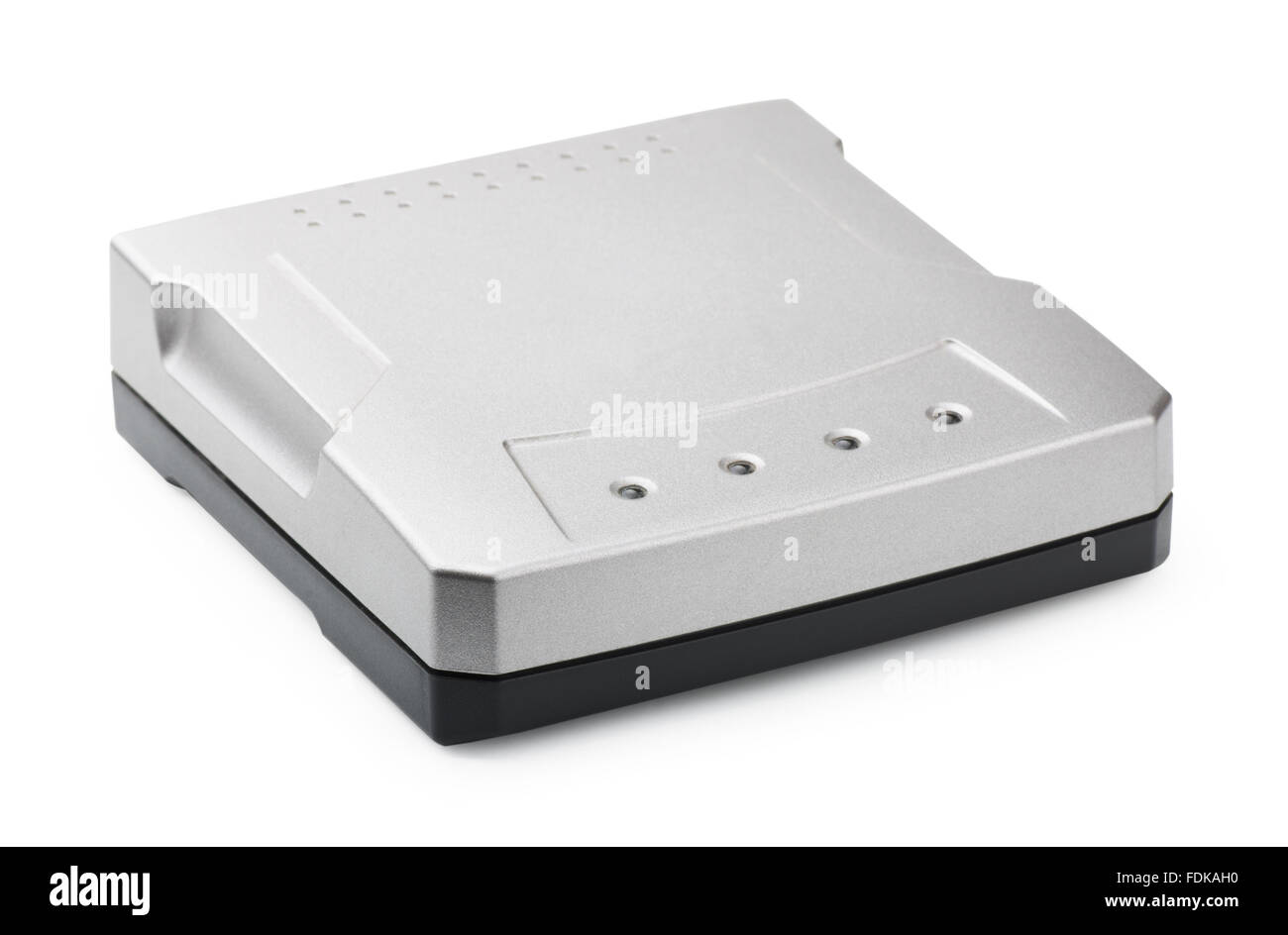 ADSL-Modem auf weißem Hintergrund Stockfoto