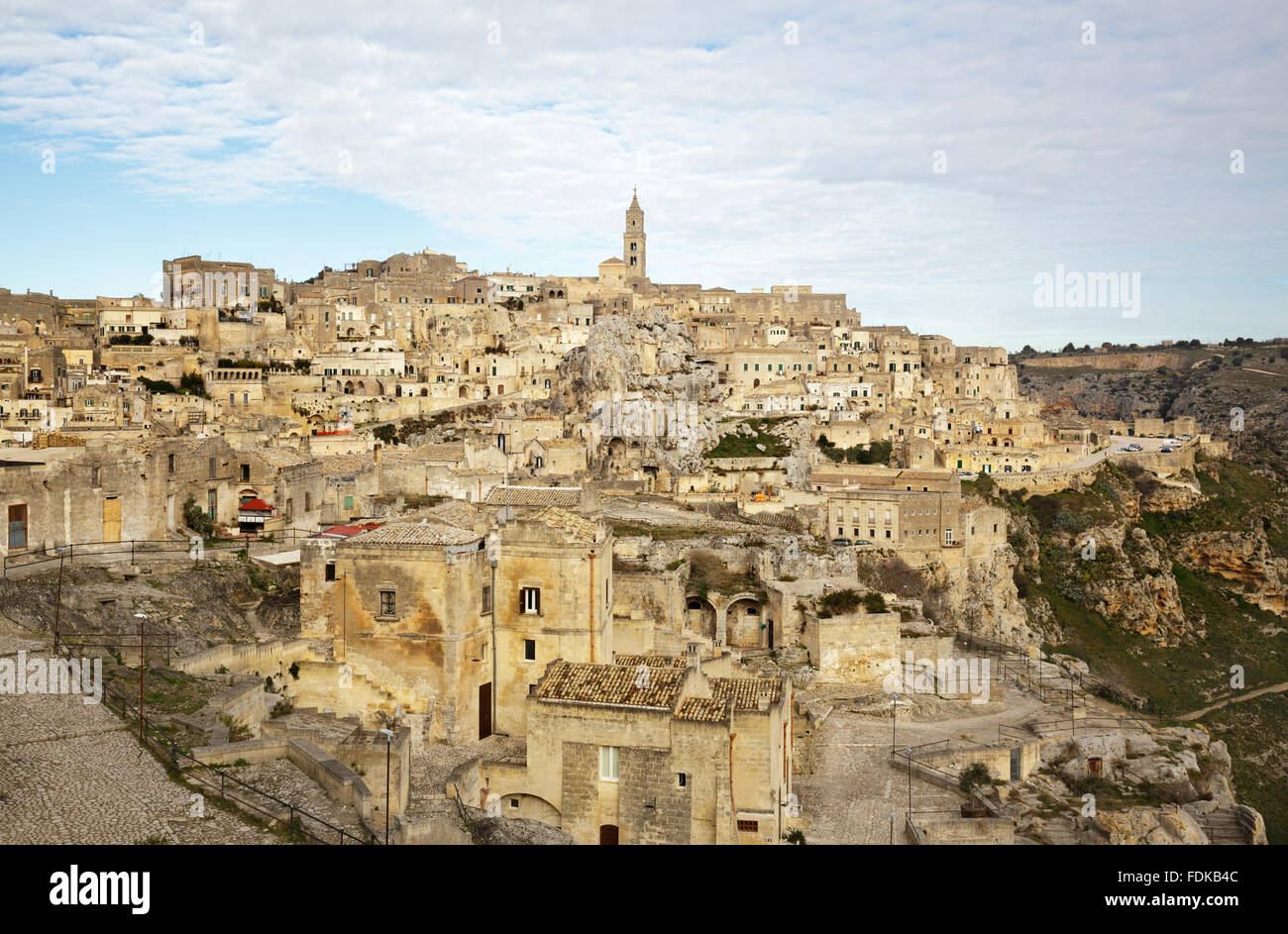 Blick über die Stadt Matera, Basilikata, Italien Stockfoto