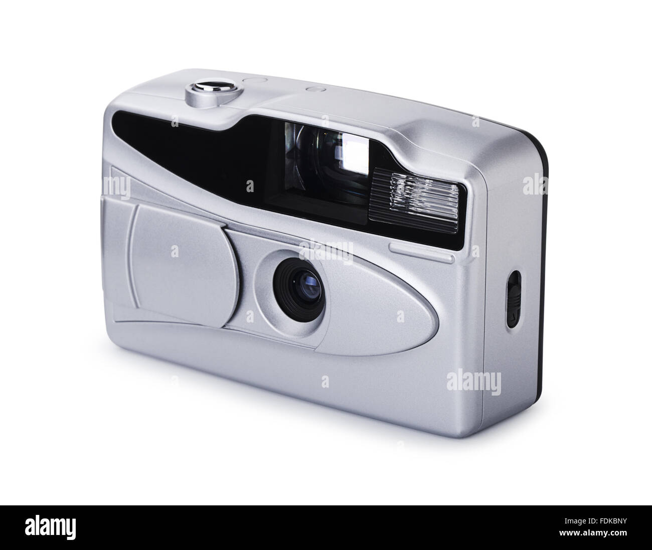 Billige Kunststoff-Kamera auf einem weißen Hintergrund Stockfoto