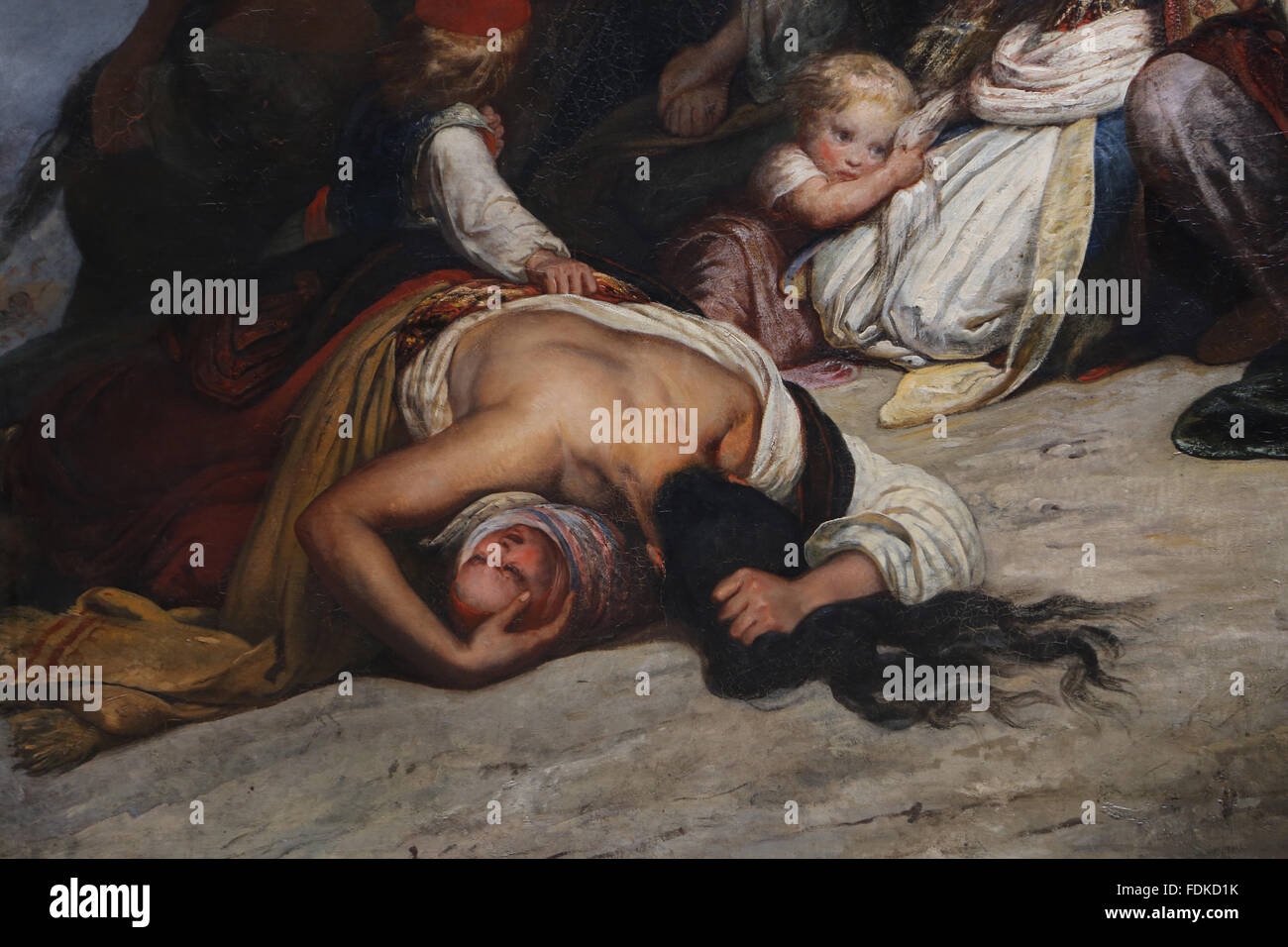 Die Frauen Souliotes, 1827. Ary Scheffer (1795-1858). Heroischer Selbstmord der Souliote Frauen. Souliote Kriege 1803. Stockfoto