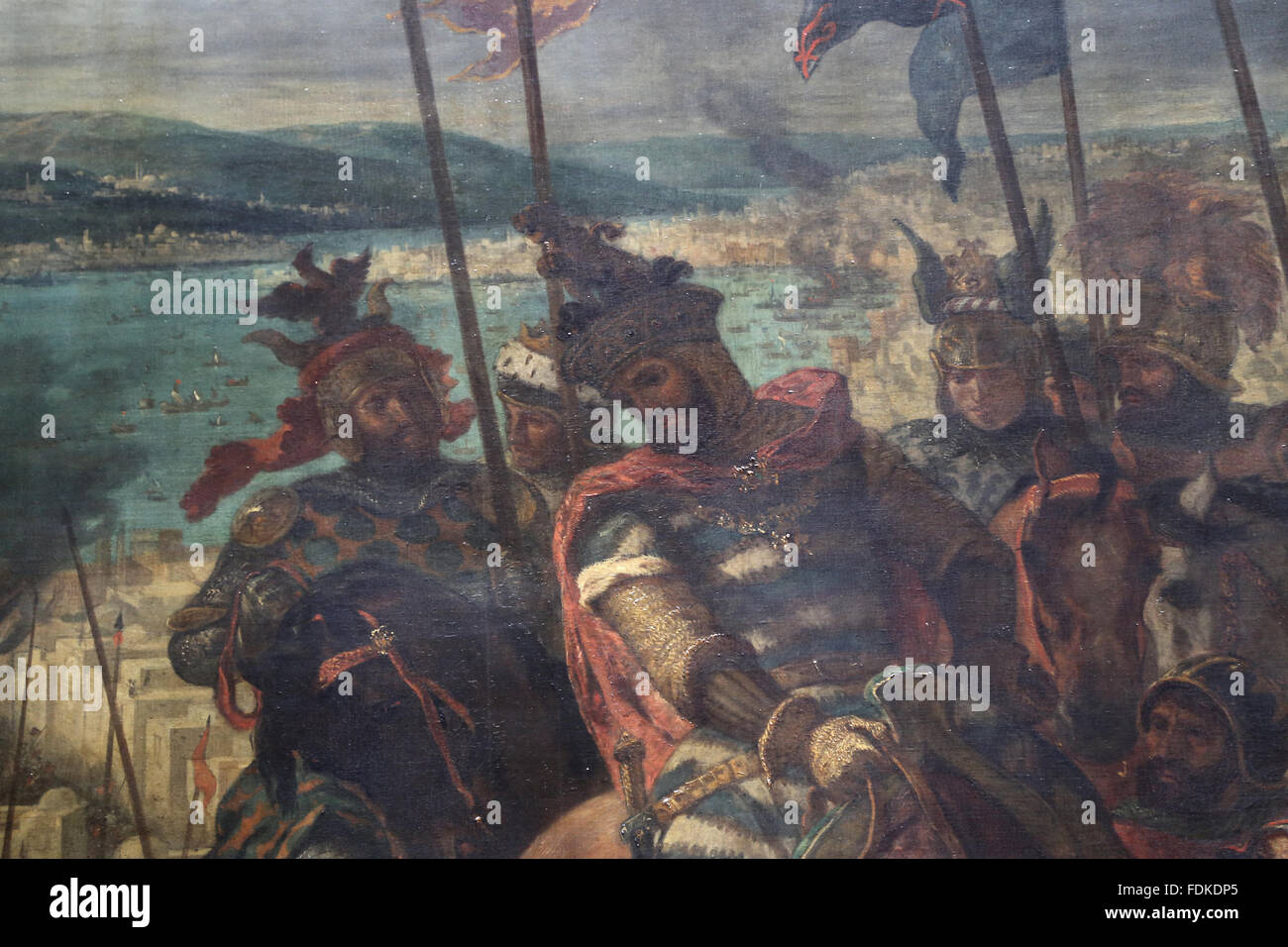 Eintrag der Kreuzfahrer in Konstantinopel (12 April 1204). Eugène Delacroix (1798-1863).1840.Detail: Baldwin IX Graf von Flandern Stockfoto