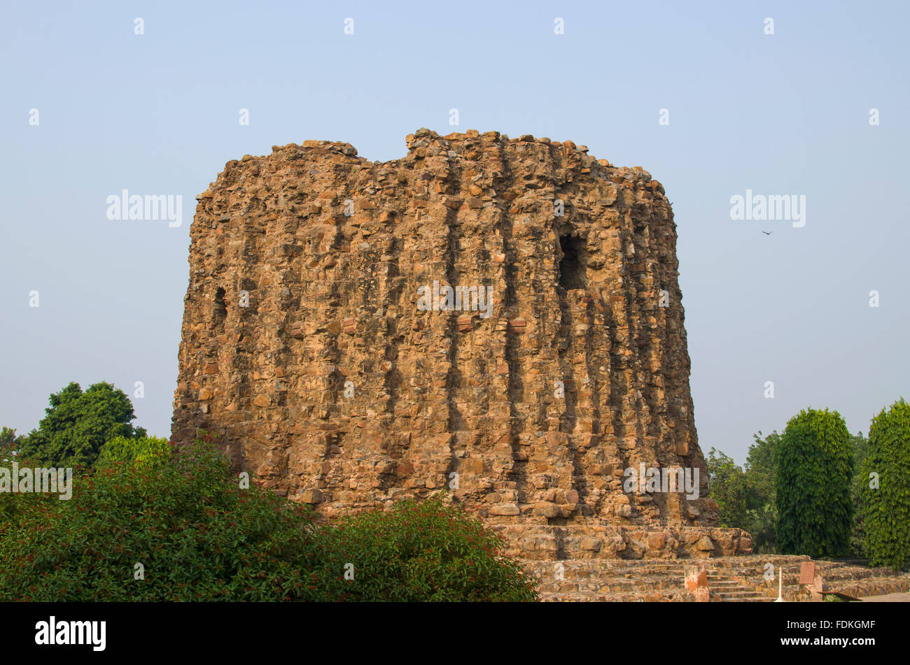 Minarett Alay-Minar, Anblick, historischen Ort, Architektur, Erbe Old Delhi, historischer Ort, Indien, Mittelalter, Minarett Stockfoto