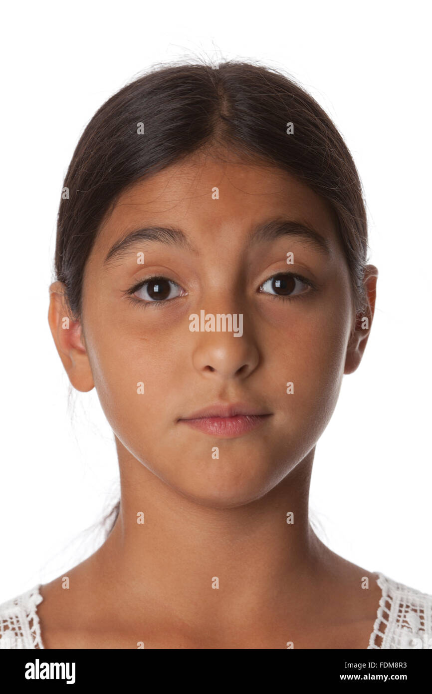 Junge Surpised Teenager-Mädchen, Porträt auf weißem Hintergrund Stockfoto