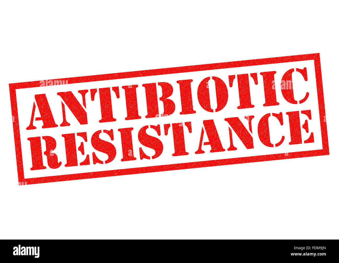 Antibiotika-Resistenz-roten Stempel auf einem weißen Hintergrund. Stockfoto