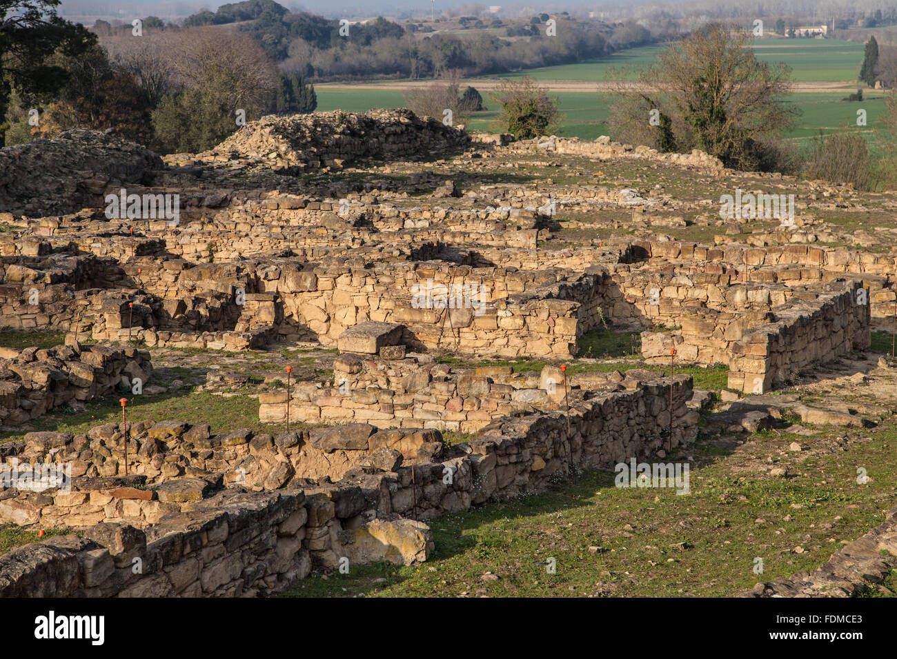 Archäologische Stätte von iberischen Siedlung Ullastret in Girona, Katalonien. Stockfoto