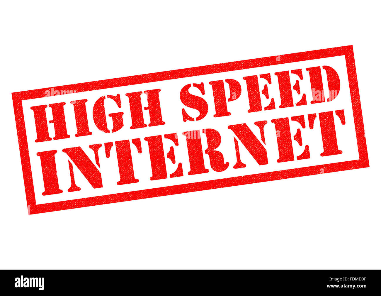 HIGH SPEED INTERNET roten Stempel auf einem weißen Hintergrund. Stockfoto
