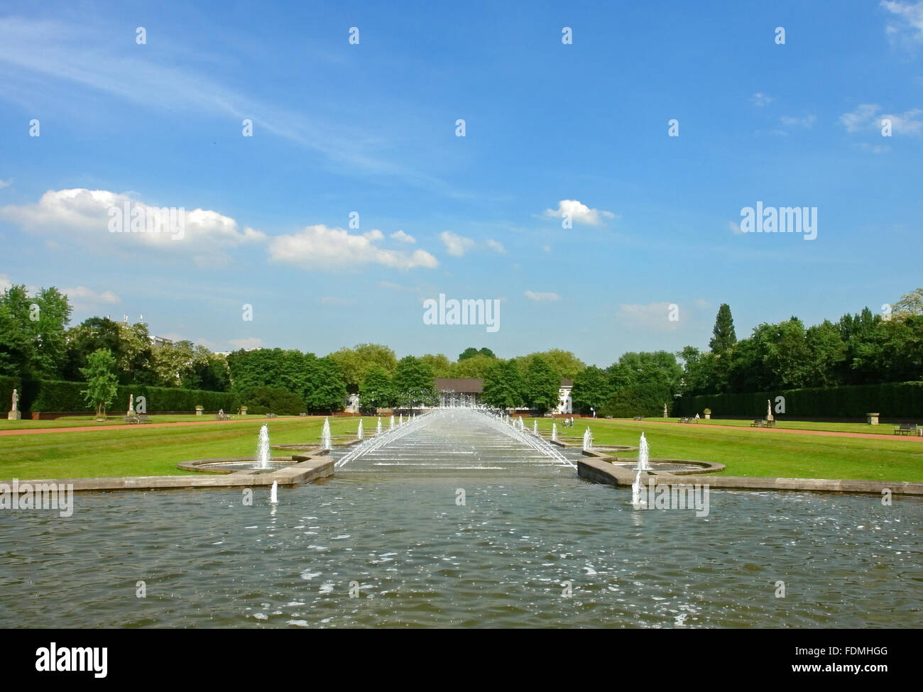 Park, Brunnen, Wasserspiel Stockfoto