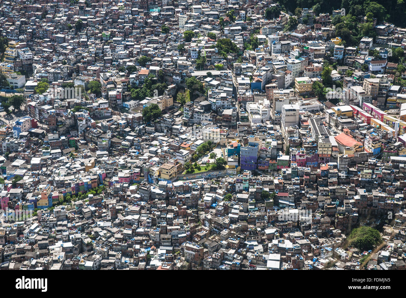 Favela da Rocinha - Blick von der Spitze der Favela Vidigal Stockfoto