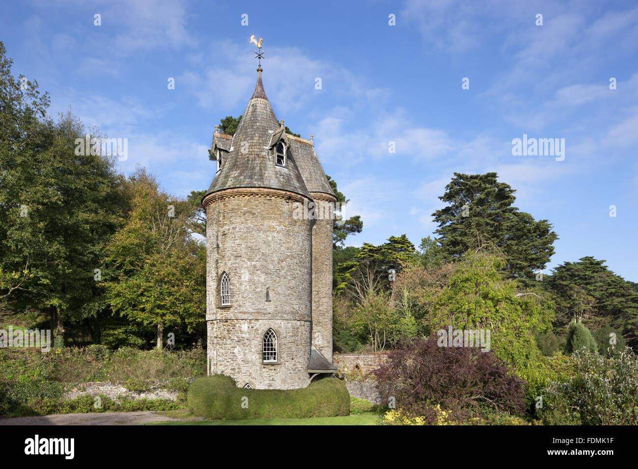 Der Wasserturm Im Trelissick Garden Cornwall Das Gebaude Wurde
