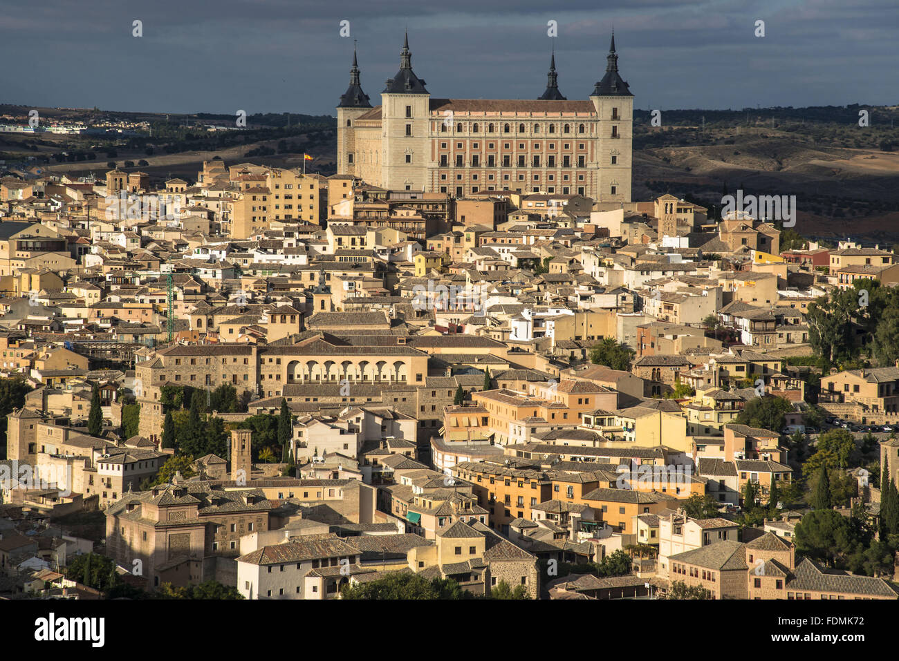 Panoramablick über die Stadt - die Region Castilla - La Mancha Stockfoto