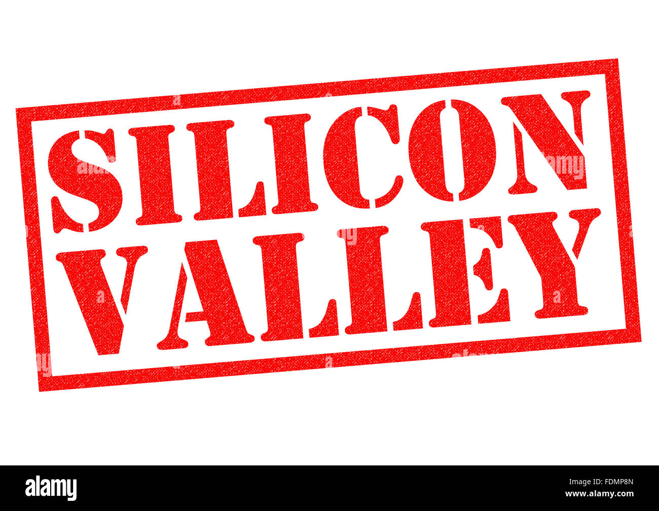 SILICON VALLEY roten Stempel auf einem weißen Hintergrund Stockfoto
