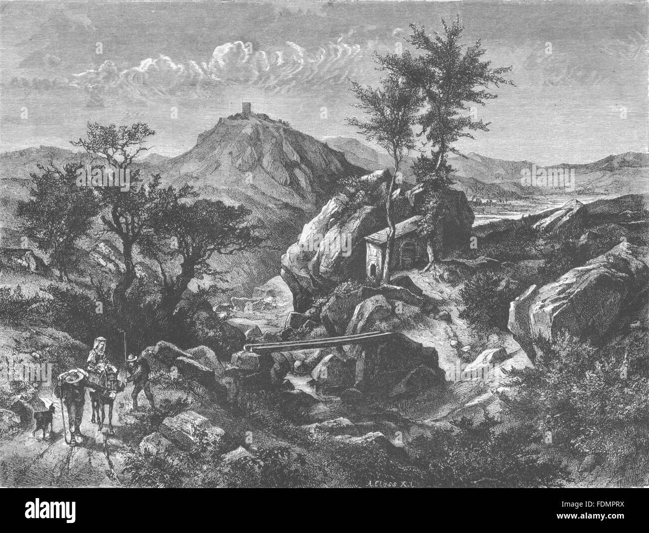 Italien: Val di Sangro, antique print 1877 Stockfoto