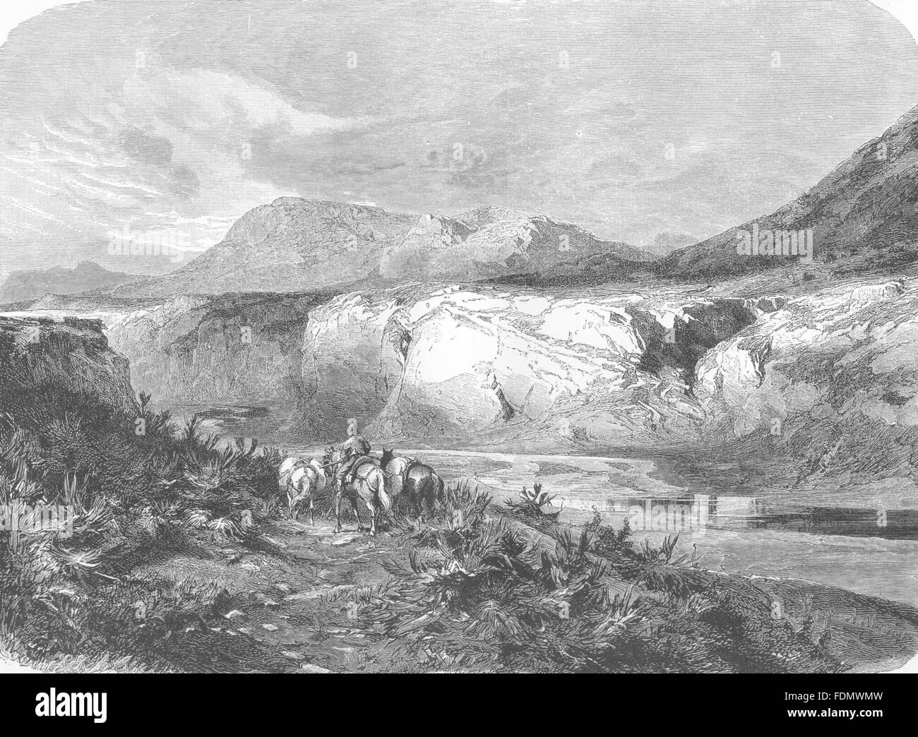 Sizilien: Sizilien: Platani in der Nähe von Montallegro, antique print 1877 Stockfoto