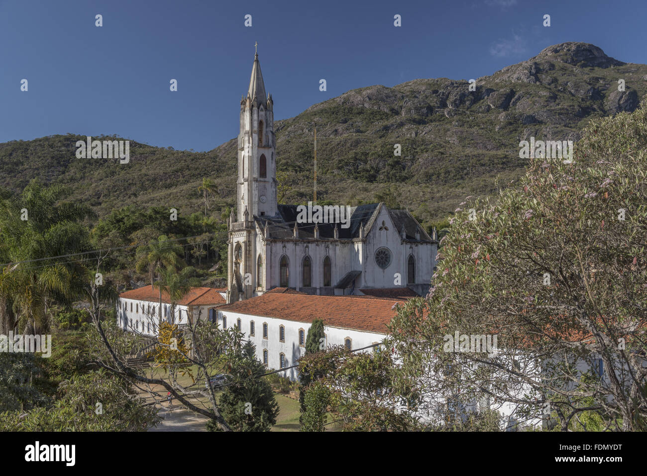 Conjunto Arquitetônico da RPPN Santuario Caraça kein Destaque Igreja Nossa Senhora Mãe Dos Homens Stockfoto