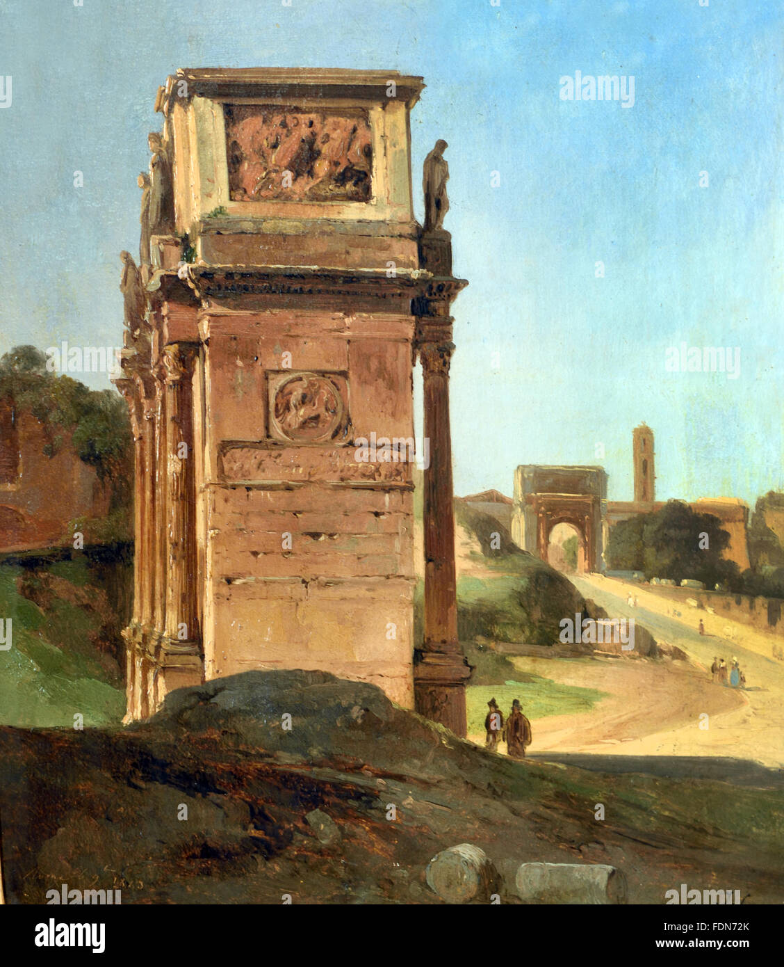 Rom l ' Arc de Constantin - Rom Triumphbogen des Konstantin im Jahre 1843 Jules Coignet 1798-1860 Frankreich Französisch Stockfoto