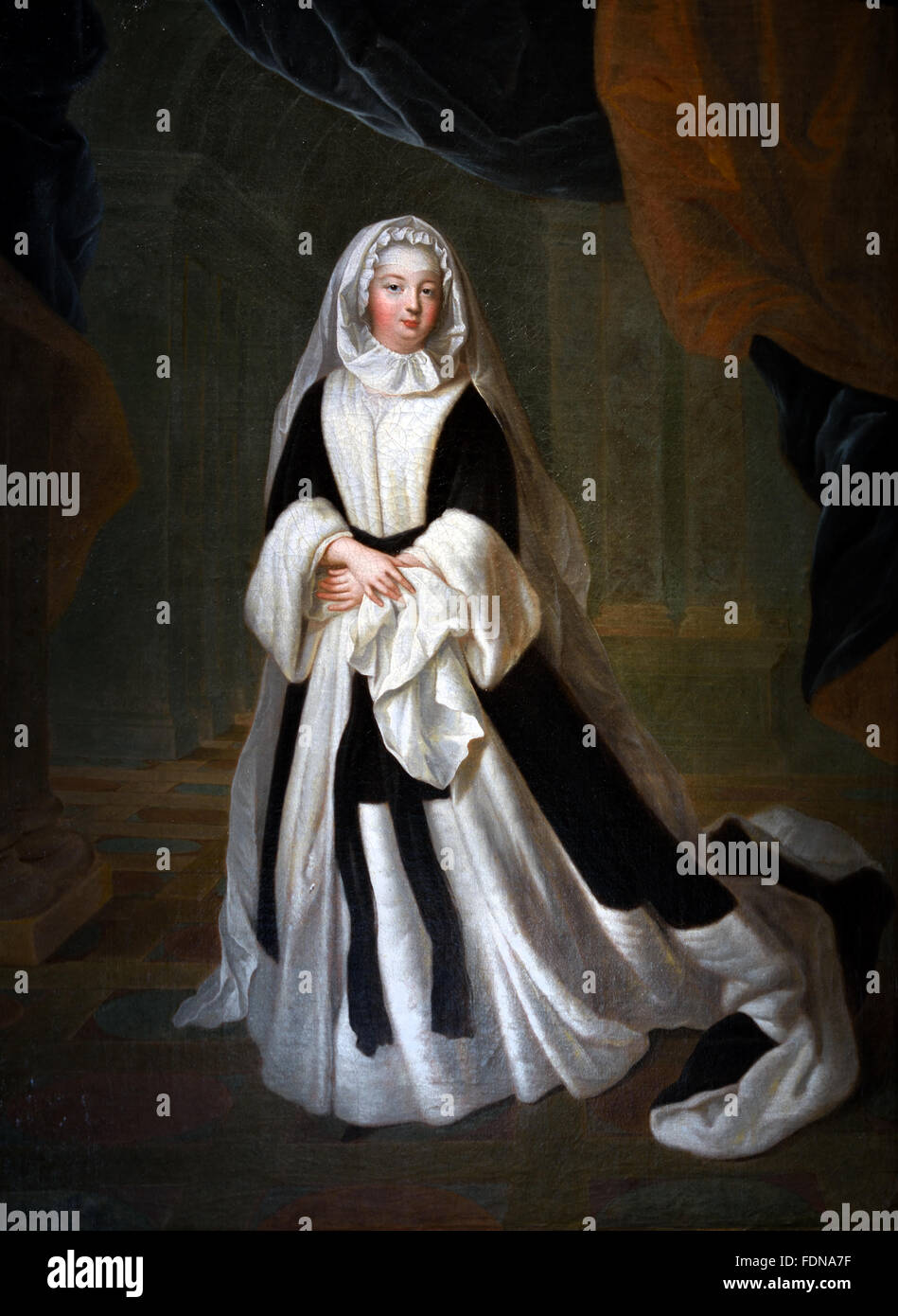 Duchesse de Bourbon Conde de Musée Blanc - Herzogin von Bourbon Conde in weiß, die Trauer von Pierre Gobert 1662-1744 Frankreich Französisch Stockfoto