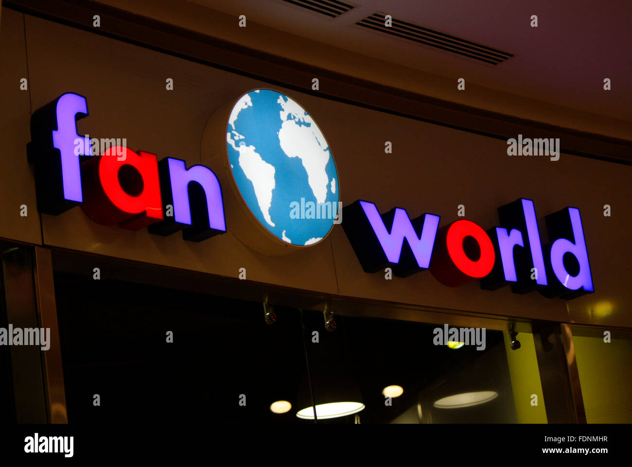 Markenname: "Fan-Welt", Berlin. Stockfoto