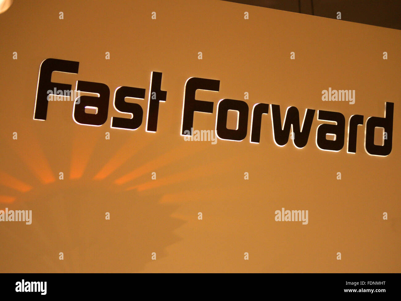 Markenname: "Fast Forward", Berlin. Stockfoto