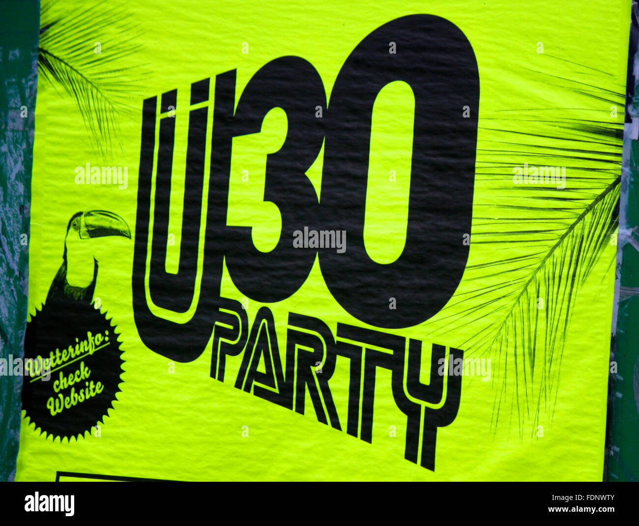 Markenname: 'Ue 30 Party', Berlin. Stockfoto