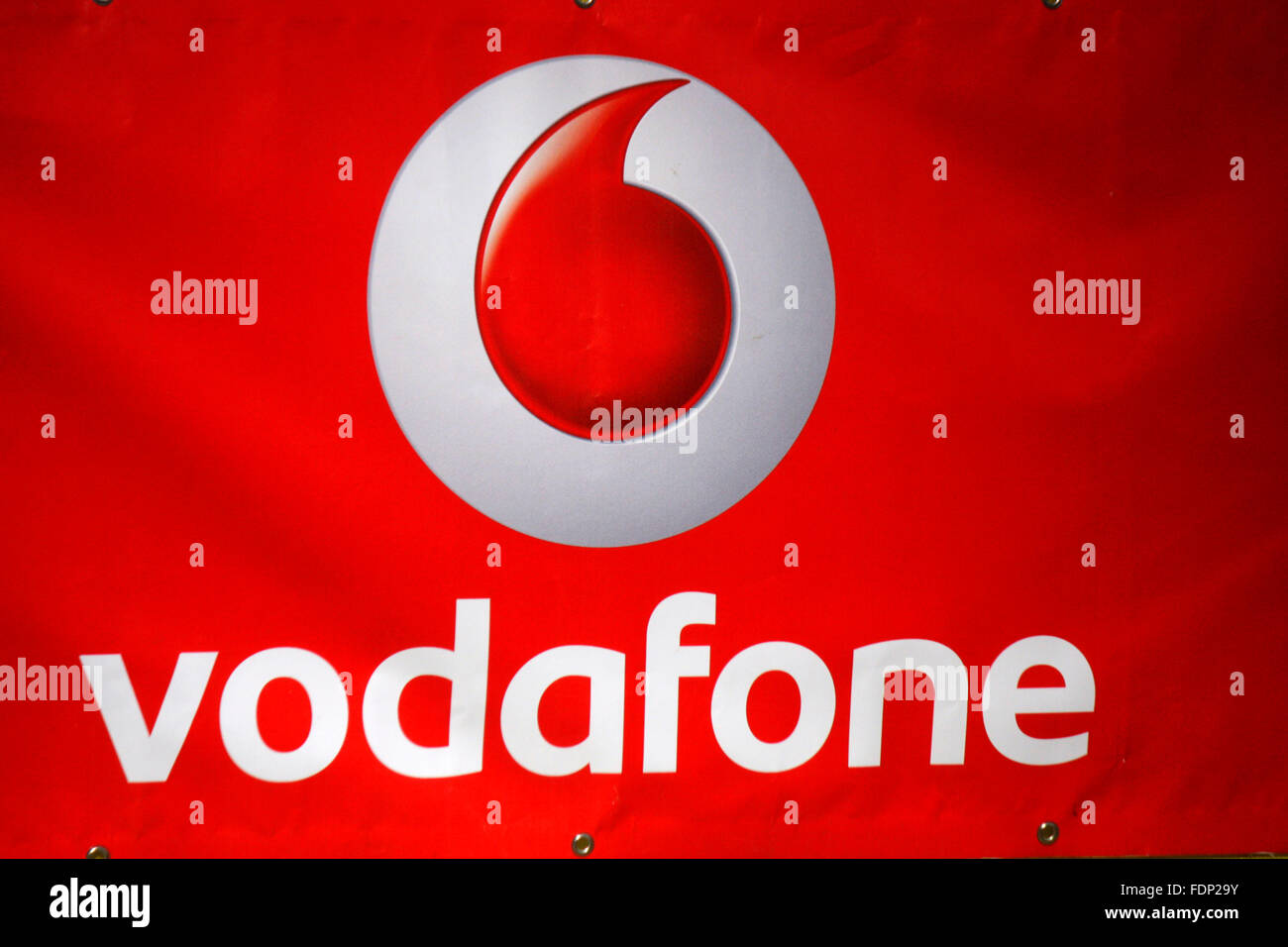 Markenname: "Vodafone", Berlin. Stockfoto