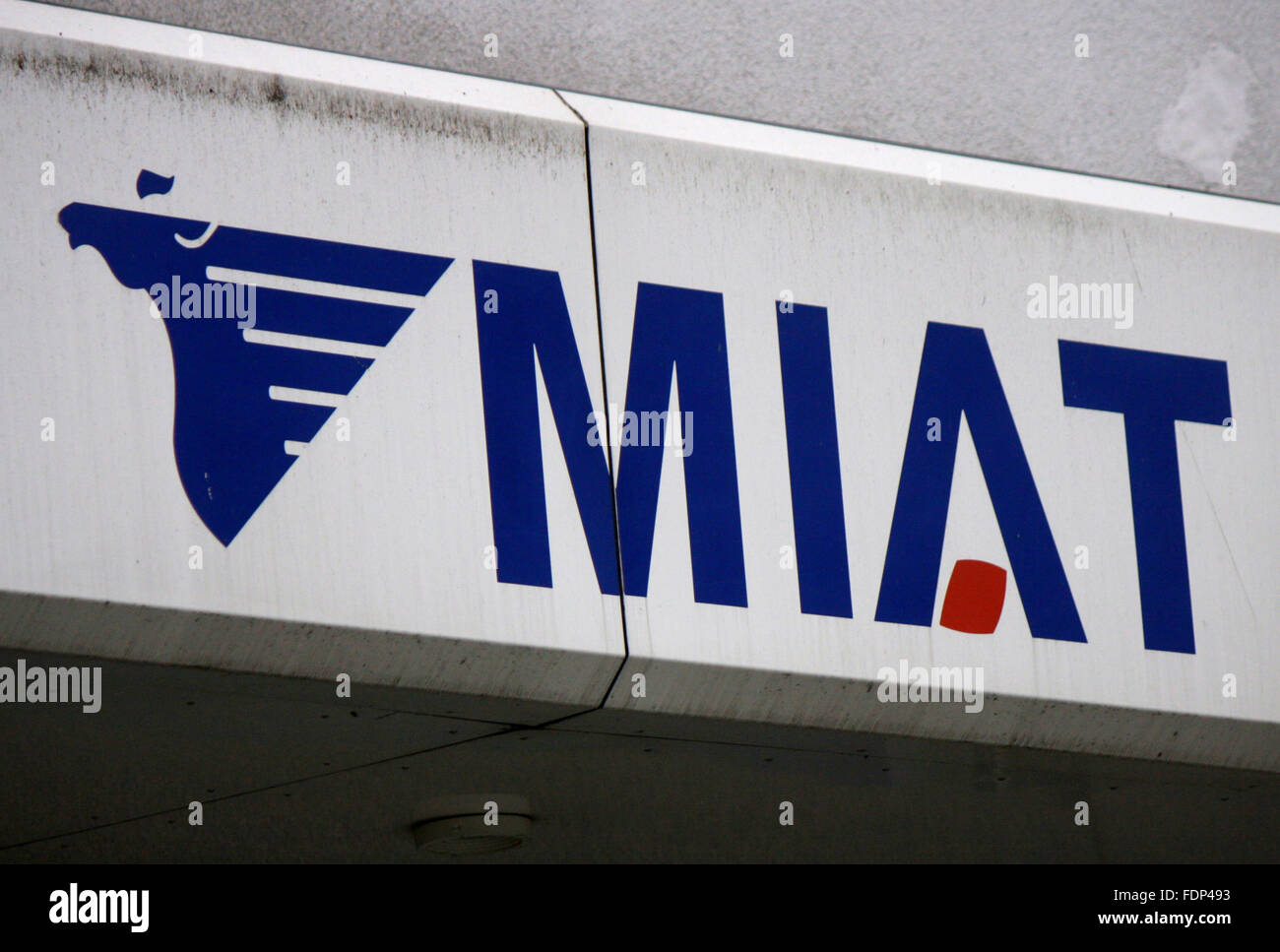 Markenname: "MIAT Mongolian Airlines", Berlin. Stockfoto