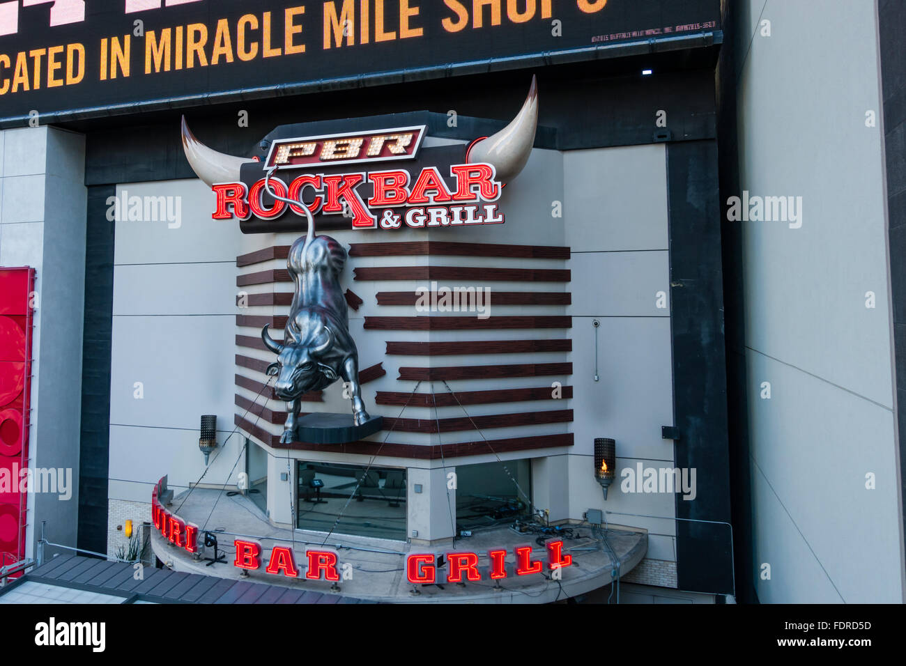 Melden Sie sich außerhalb der PBR Rock Bar & grill in Las Vegas, Nevada, USA Stockfoto