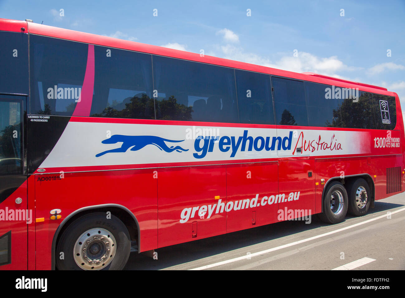 Greyhound Australia Reisen rote Bus in new South Wales, Australien  Stockfotografie - Alamy
