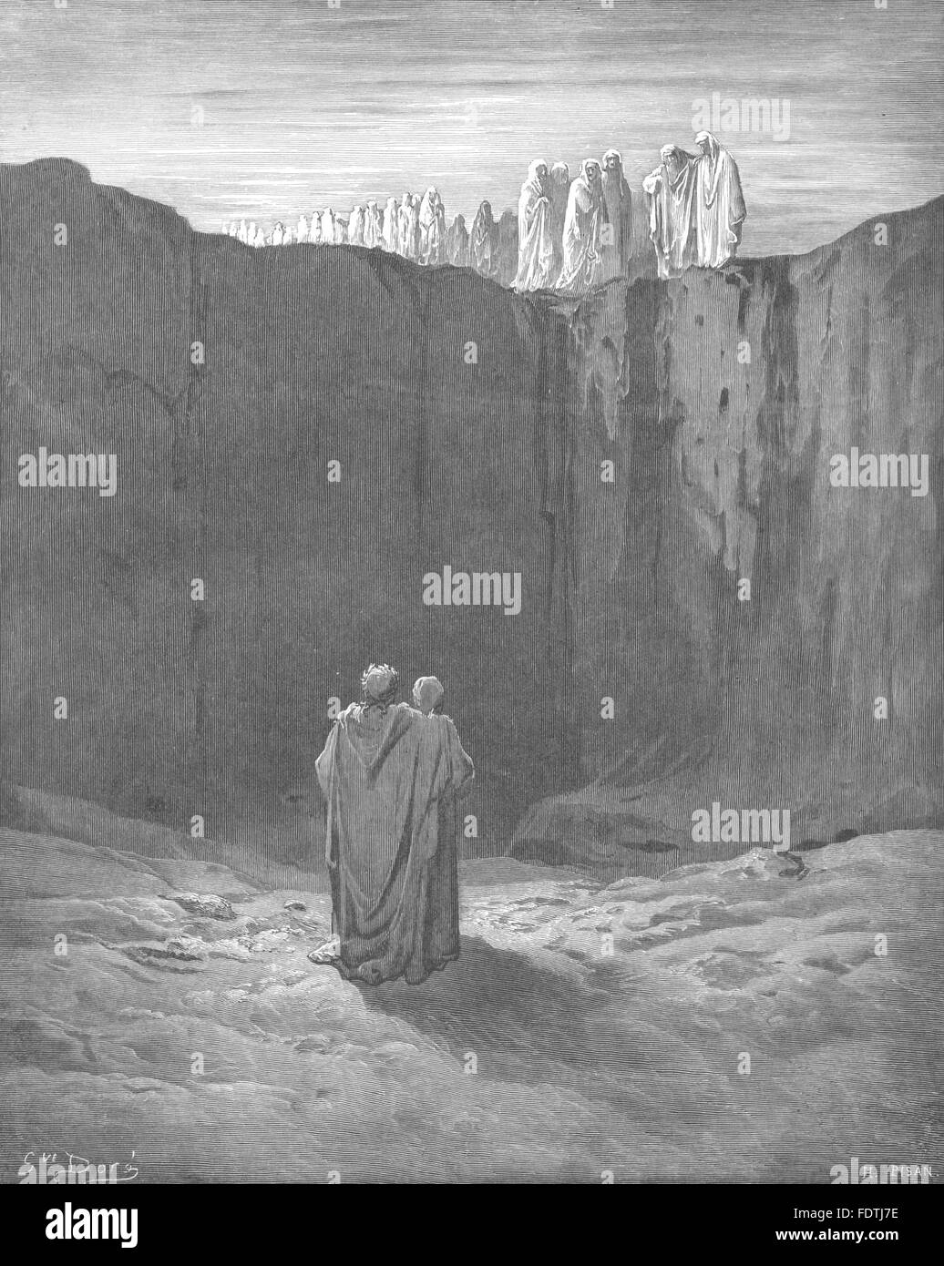 DANTE: Während sieht Boden gerichtet, drucken Sinn Weg, die er erforscht, 1893 Stockfoto