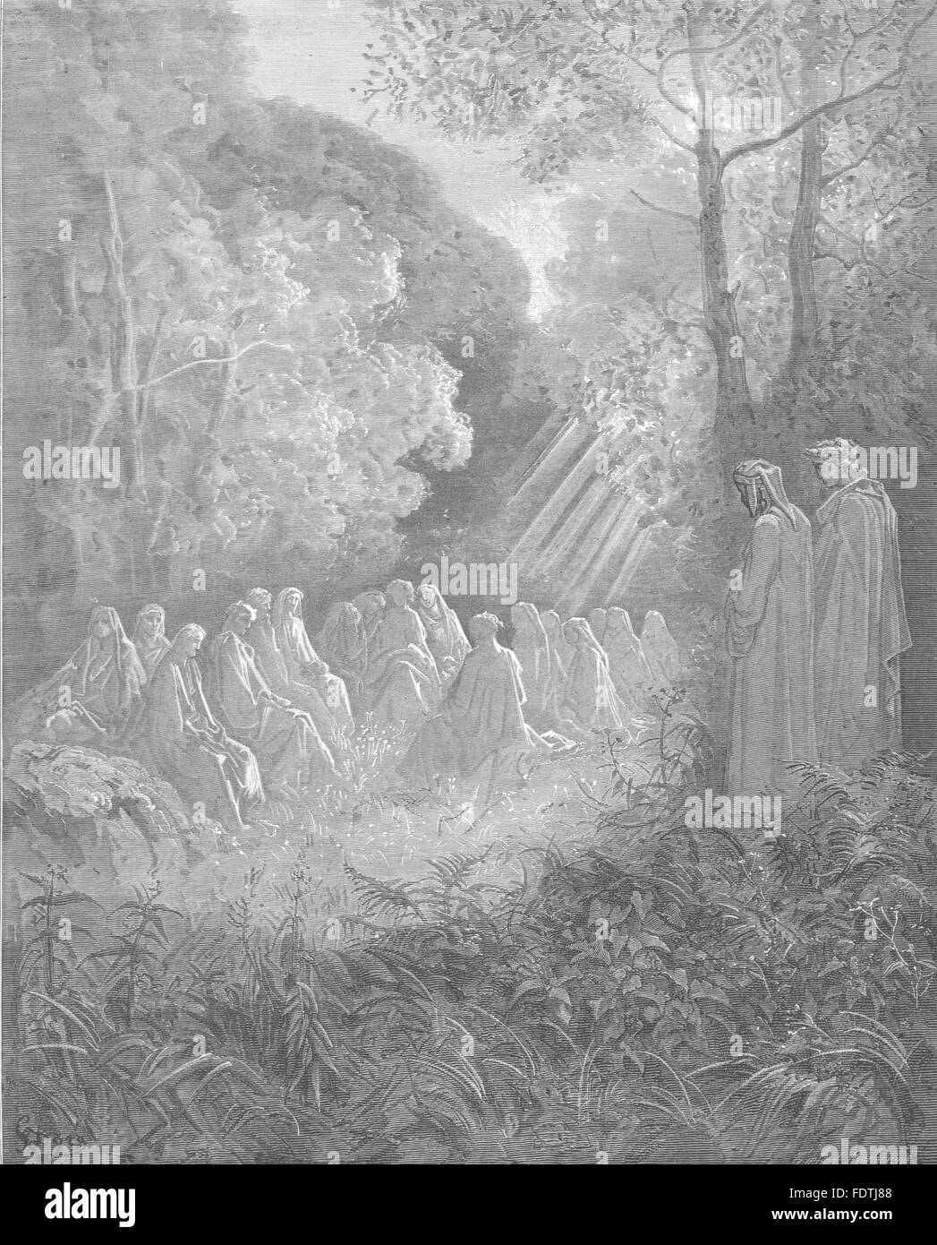 Dante:Slave Regina, Rasen, Blumen, hier singen, sah diese Geister Sit, 1893 Stockfoto