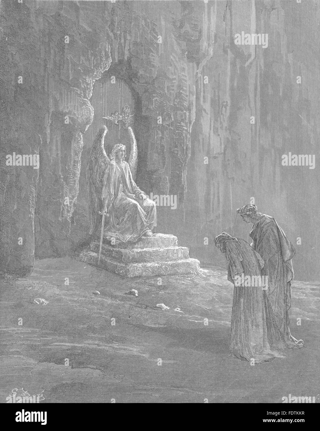 DANTE: Im Gesicht so, wie die bisherigen meiner Macht zu tragen, antike print 1893 Stockfoto