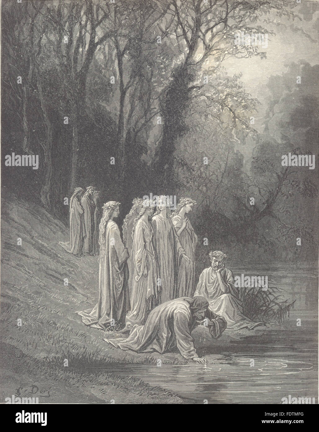 DANTE: Wo weiter Raum, dann Leser allow'd ich singen könnte, alte print 1893 Stockfoto