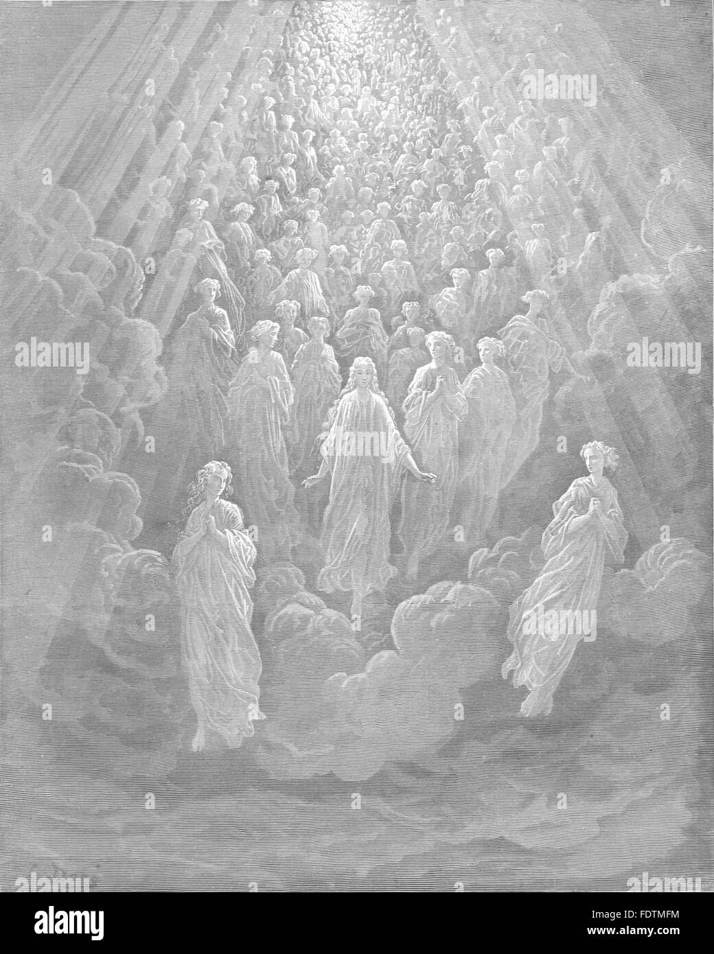 DANTE: So zog voll mehr als tausend Herrlichkeiten uns gegenüber, alten Drucken 1893 Stockfoto