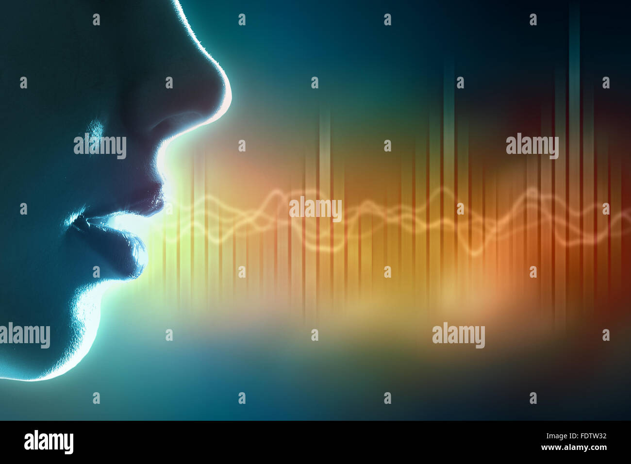 Equalizer Schallwelle Hintergrunddesign. Farbe Abbildung. Stockfoto