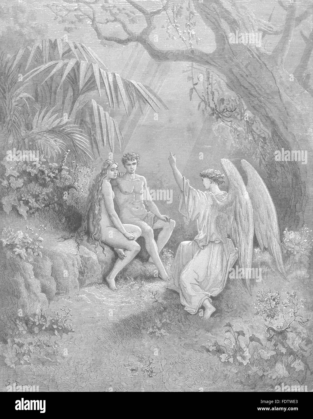 MILTON PARADISE LOST: wem geflügeltes Hierarch antwortete: Adam, 1, den Allmächtigen, c1886 Stockfoto