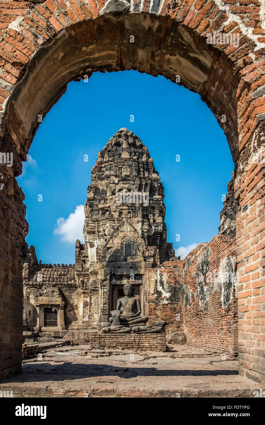 Lop Buri, Phra Prang Sam Yot Affentempel Stockfoto