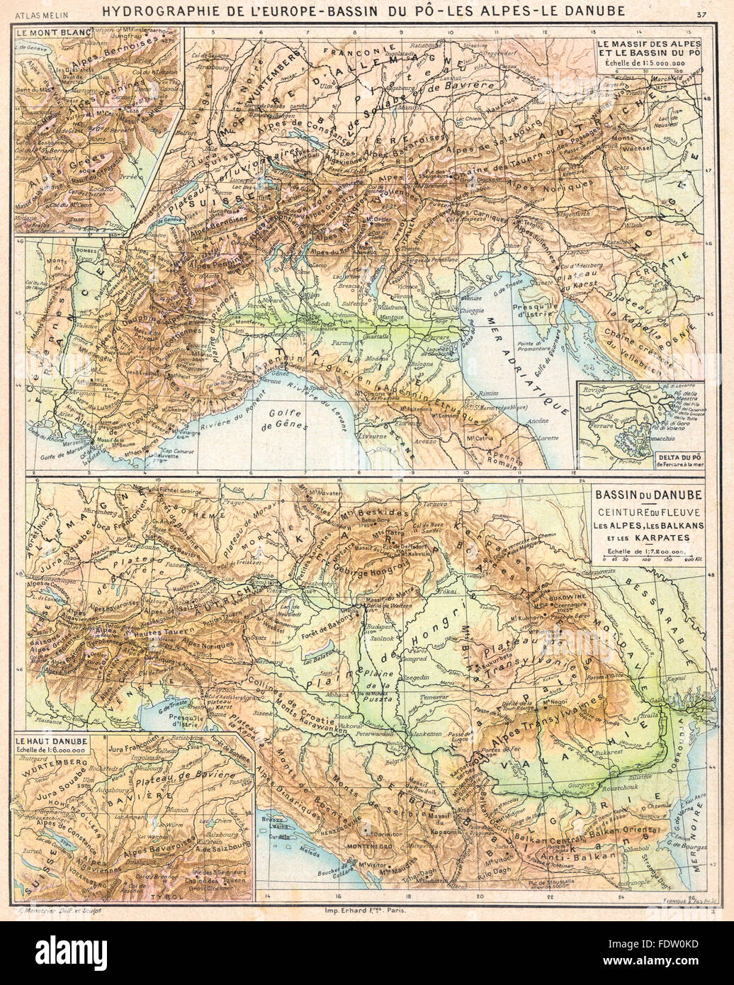 Karte von Europa Donau